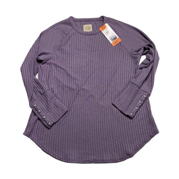 Chaser Waffle Knit Long Sleeve Thermal Top Shirt Lavender Purple Sz XXL NWT - Picture 4 of 14